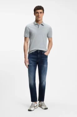 Slim-Fit Polohemd aus Stretch-Baumwolle mit Logo-Aufnäher