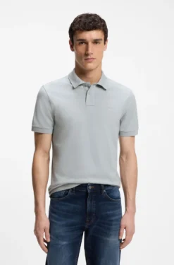 Slim-Fit Polohemd aus Stretch-Baumwolle mit Logo-Aufnäher
