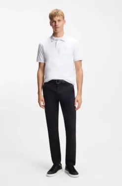 Slim-Fit Polohemd aus Stretch-Baumwolle mit Logo-Aufnäher