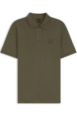 Slim-Fit Polohemd aus Stretch-Baumwolle mit Logo-Aufnäher
