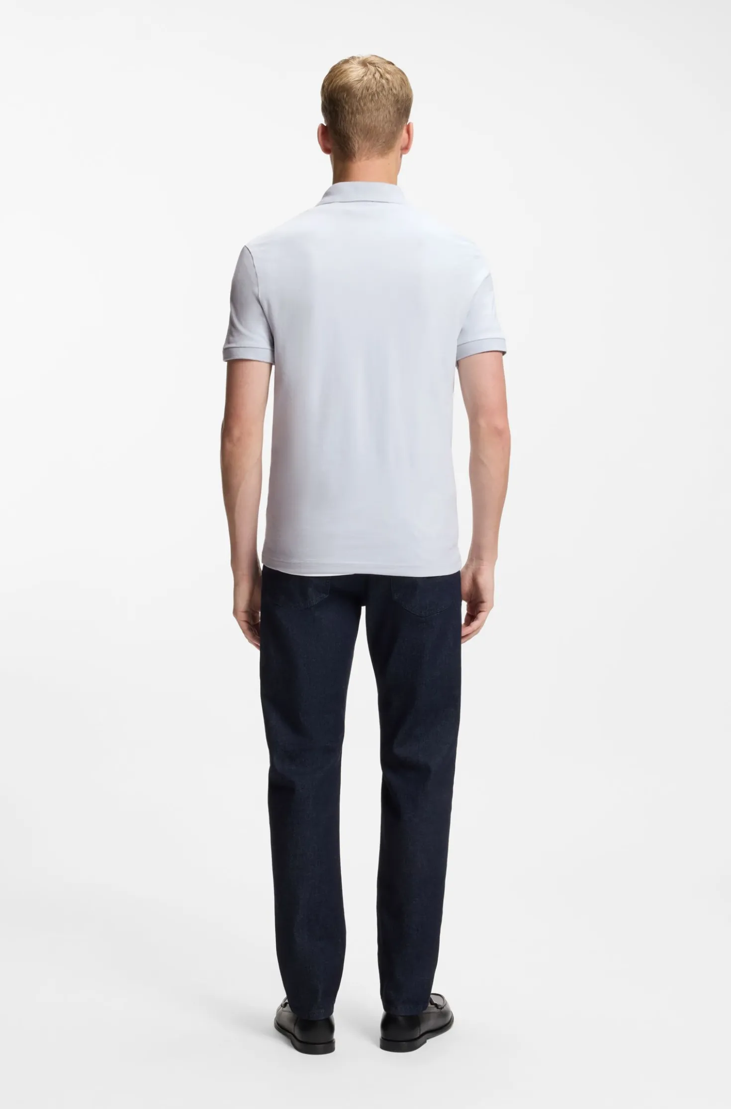 Slim-Fit Polohemd aus Stretch-Baumwolle mit Logo-Aufnäher