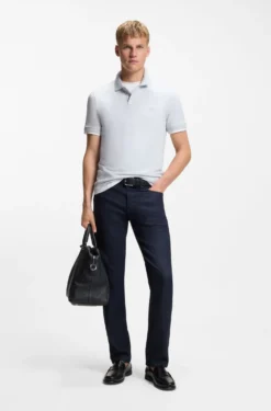 Slim-Fit Polohemd aus Stretch-Baumwolle mit Logo-Aufnäher