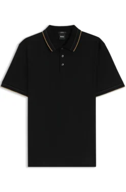 Slim-Fit Poloshirt aus merzerisierter Baumwolle