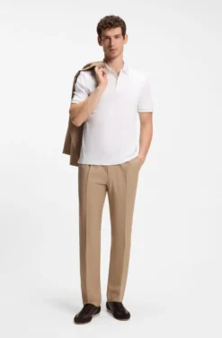 Slim-Fit Poloshirt aus merzerisierter Baumwolle