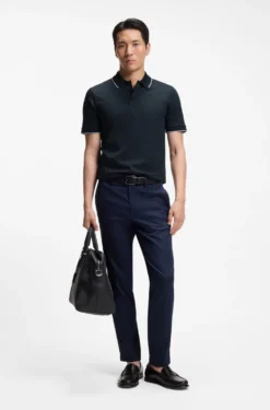 Slim-Fit Poloshirt aus merzerisierter Baumwolle