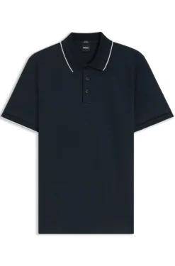Slim-Fit Poloshirt aus merzerisierter Baumwolle