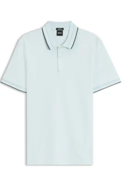 Slim-Fit Poloshirt aus merzerisierter Baumwolle