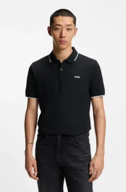Slim-Fit Poloshirt aus Stretch-Baumwolle mit kontrastfarbenen Details