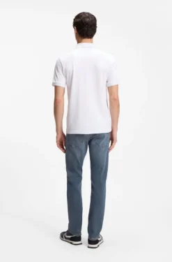 Slim-Fit Poloshirt aus Stretch-Baumwolle mit Reißverschluss