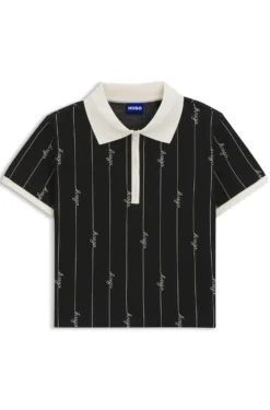 Slim-Fit Poloshirt aus Stretch-Baumwolle mit Logo-Nadelstreifen