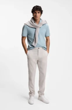 Slim-Fit Poloshirt aus Stretch-Baumwolle mit Reißverschluss