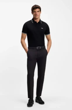 Slim-Fit Poloshirt mit Kontraststreifen-Details