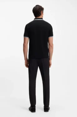 Slim-Fit Poloshirt mit Kontraststreifen-Details