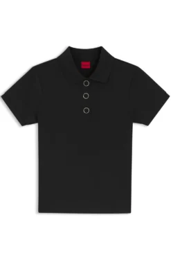 Slim-Fit Poloshirt mit Metallknöpfen
