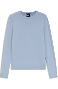 Slim-Fit Pullover aus Merinowolle mit Rundhalsausschnitt
