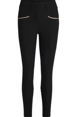 Slim-Fit Reithose mit hohem Bund und Kniebesatz