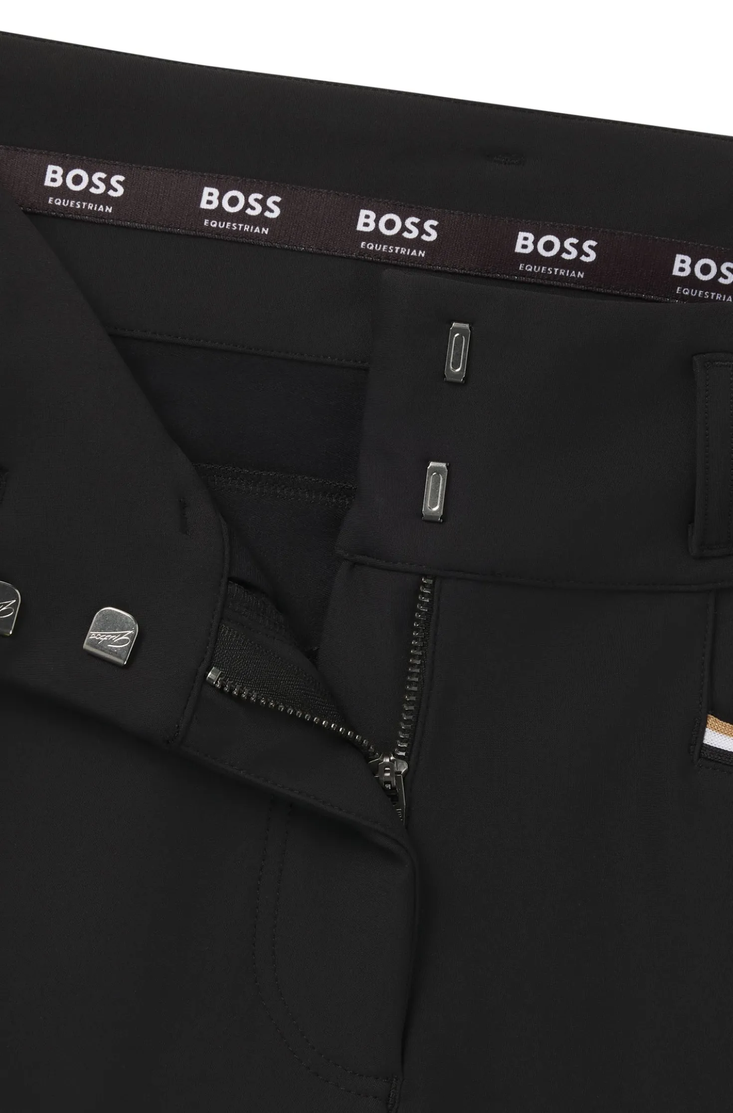 Slim-Fit Reithose mit hohem Bund und Kniebesatz