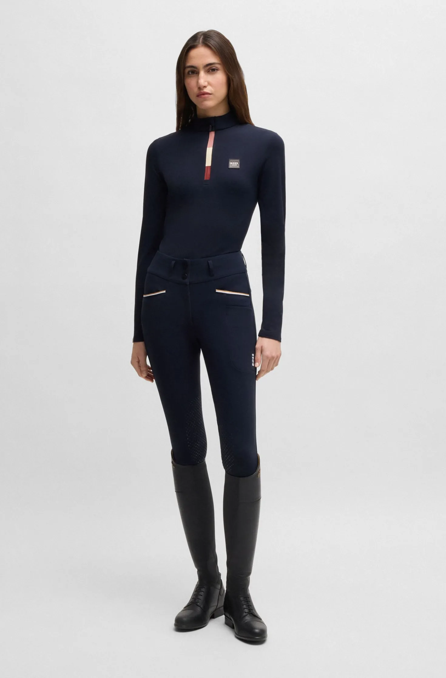 Slim-Fit Reitsport-Trainingsshirt aus Super-Stretch-Gewebe