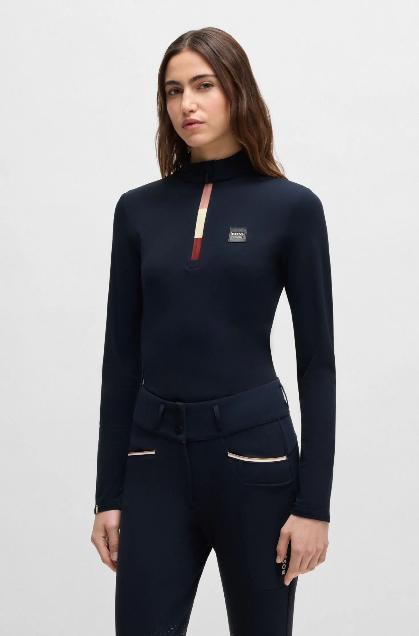 Slim-Fit Reitsport-Trainingsshirt aus Super-Stretch-Gewebe