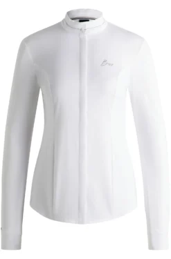Slim-Fit Reitsport-Turnierbluse mit Kristall-Details