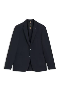 Slim-Fit Sakko aus fein gemusterter Stretch-Wolle