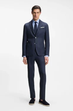 Slim-Fit Sakko aus fein gemustertem Leinen-Mix