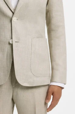 Slim-Fit Sakko aus fein gemustertem Leinen-Mix