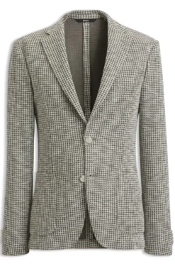 Slim-Fit Sakko aus gemustertem Baumwoll-Mix