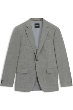 Slim-Fit Sakko aus gemusterter Stretch-Wolle
