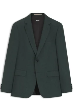 Slim-Fit Sakko aus gemusterter Stretch-Wolle