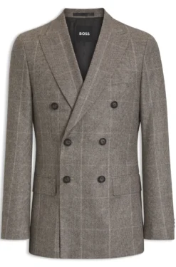 Slim-Fit Sakko aus karierter Schurwolle