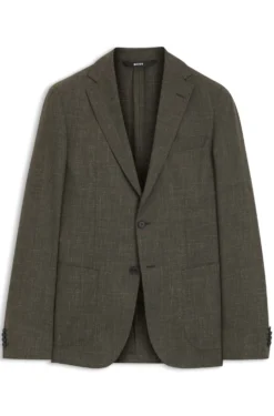 Slim-Fit Sakko aus Schurwoll-Mix mit Leinen