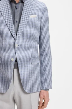 Slim-Fit Sakko mit Pepita-Hahnentritt-Muster