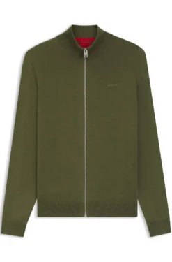 Slim-Fit Strickjacke aus Baumwolle mit Logo-Detail