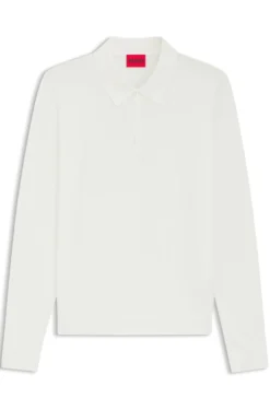 Slim-Fit Strick-Poloshirt mit Logo auf der Rückseite