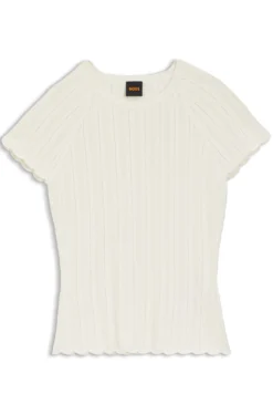 Slim-Fit Strickpullover mit Wellenstruktur