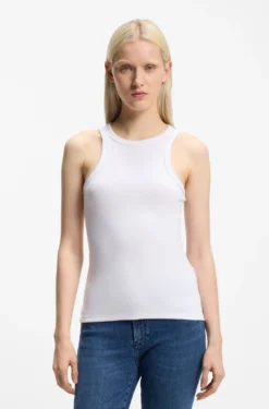 Slim-Fit Tanktop aus elastischem Baumwoll-Mix