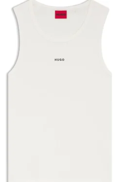 Slim-Fit Tanktop aus Stretch-Baumwolle mit kontrastfarbenem Logo