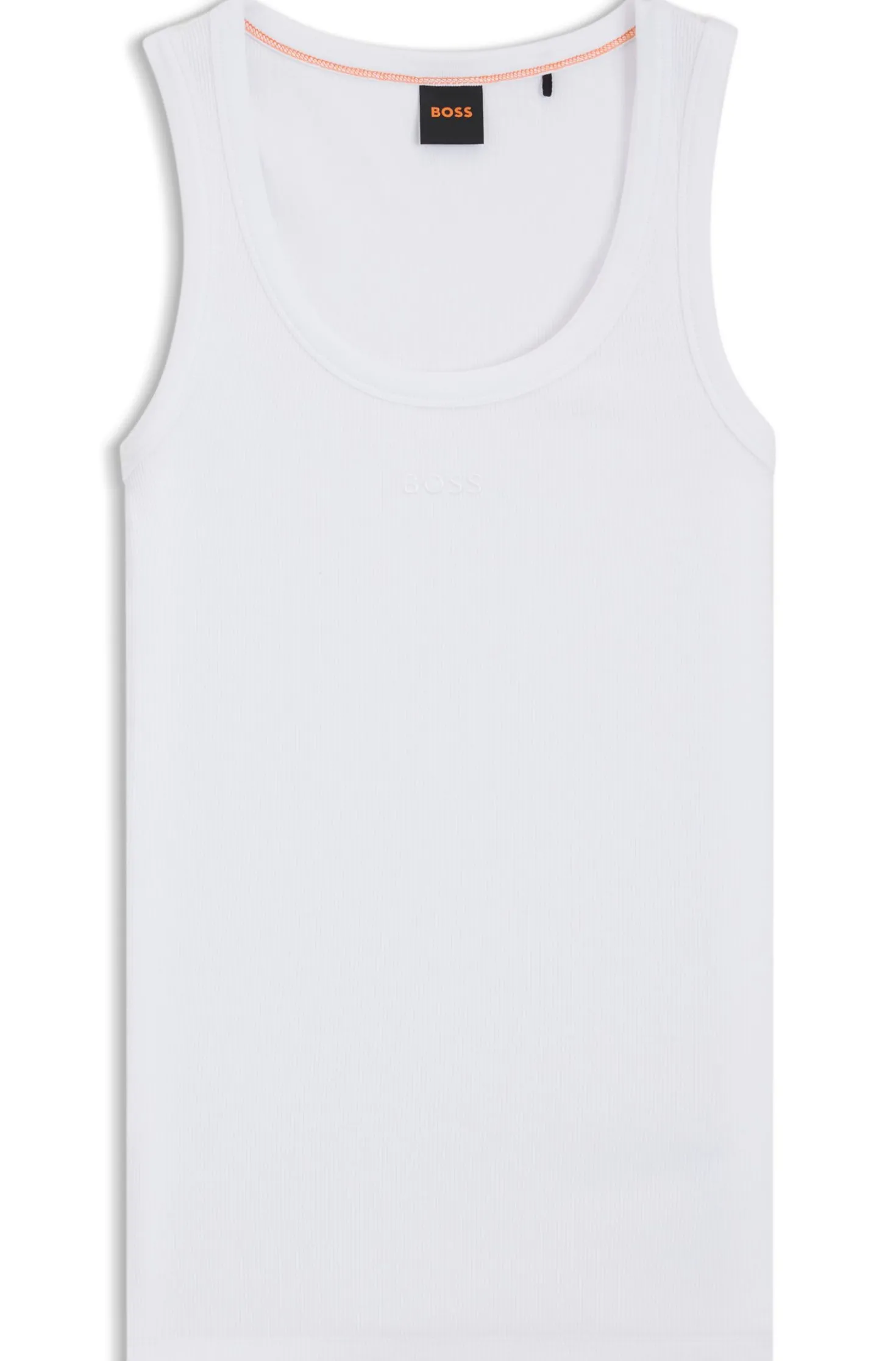 Slim-Fit Top aus gerippter Stretch-Baumwolle