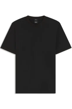 Slim-Fit T-Shirt aus merzerisierter Baumwolle mit Kontrast-Tipping