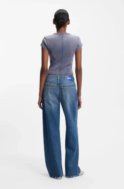 Slim-Fit T-Shirt aus Stretch-Baumwolle mit Washed-Effekt