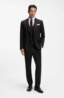 Slim-Fit Weste aus Schurwoll-Serge