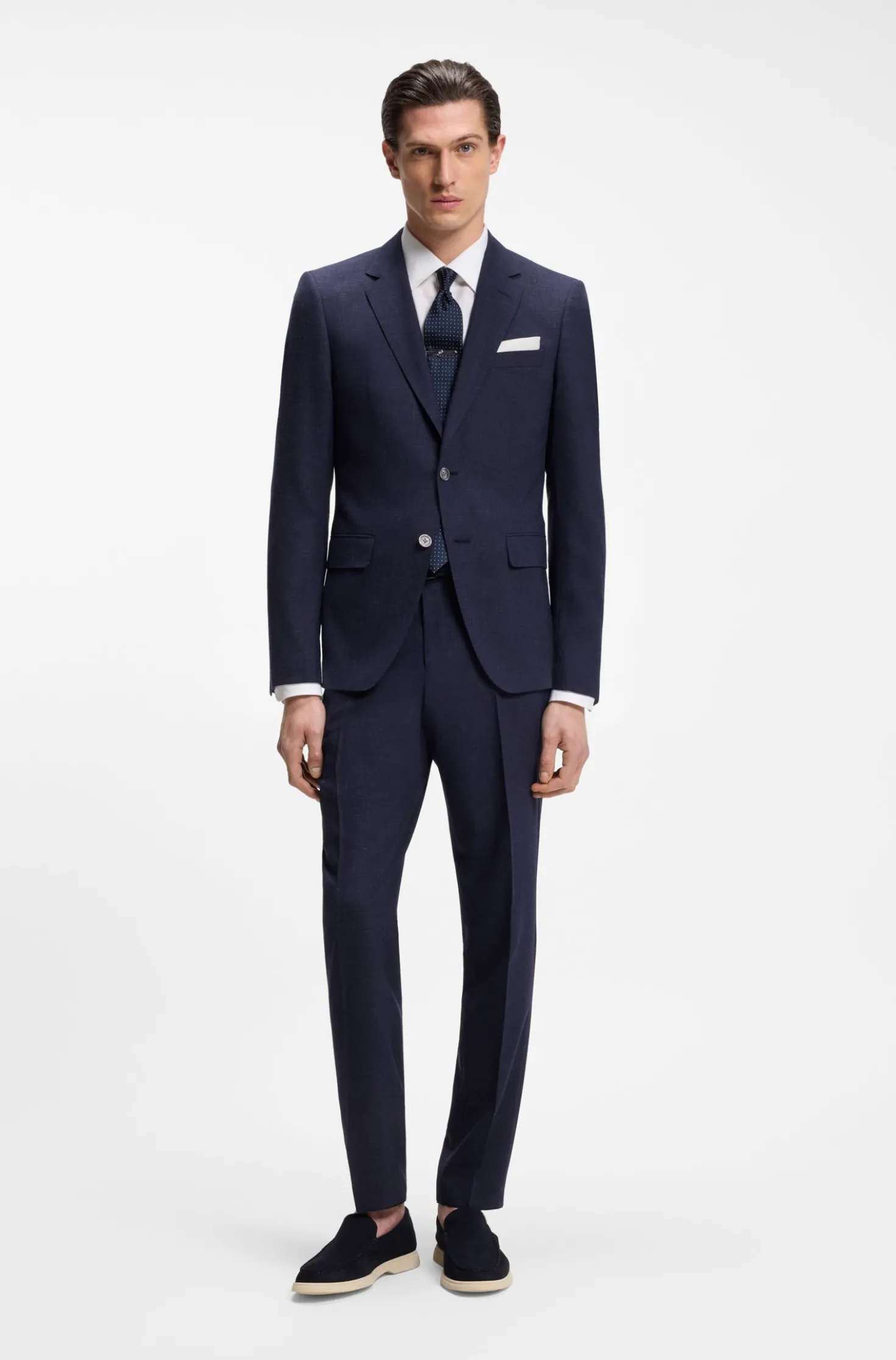 Slim-Fit Zweiteiler aus fein gemustertem Gewebe
