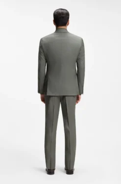 Slim-Fit Zweiteiler aus gemusterter Stretch-Wolle