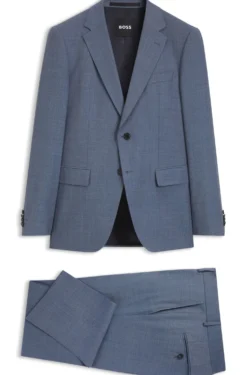 Slim-Fit Zweiteiler aus gemusterter Stretch-Wolle