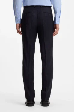 Slim-Fit Zweiteiler aus gestreifter Stretch-Wolle