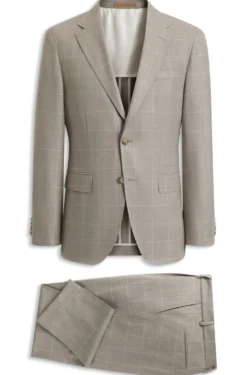 Slim-Fit Zweiteiler aus karierter italienischer Wolle