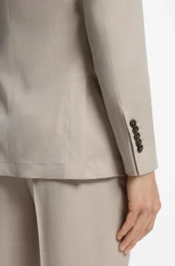 Slim-Fit Zweiteiler aus Woll-Mix mit Seide