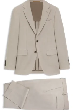 Slim-Fit Zweiteiler aus Woll-Mix mit Seide