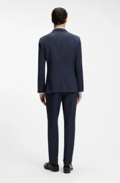 Slim-Fit Zweiteiler aus Woll-Mix mit Seide